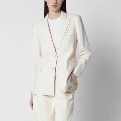 Vitovi Cream Single-breasted Silk Jacket