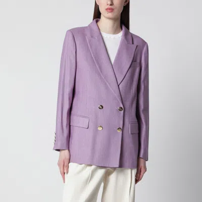 Vitovi Lilac Double-breasted Silk Jacket In Purple