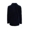 Vitovi 'move' Velvet Double-breasted Jacket In Blue