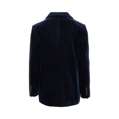 Vitovi 'move' Velvet Double-breasted Jacket In Blue
