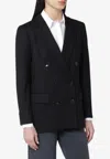 Vitovi Black Pinstripe Lurex Doublebreasted Jacket In Black