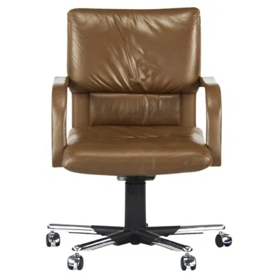 Pre-owned Vitra 1990s Mario Bellini  Figura High Back Desk Chair In Brown Leather