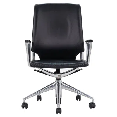 Pre-owned Vitra 2004  Meda Desk Chair By Alberto Meda In Black Leather With Fabric Back