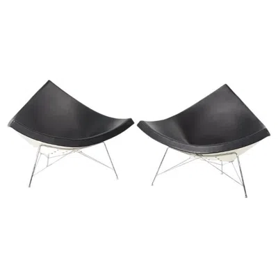 Pre-owned Vitra 2007 Coconut Lounge Chair By George Nelson For  In Black Leather