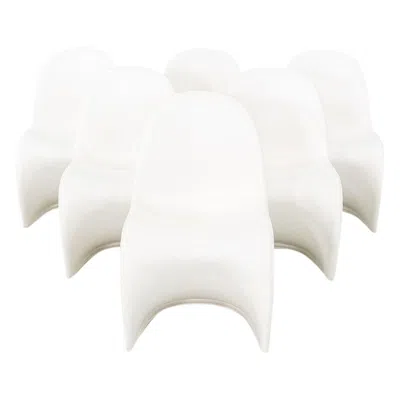 Pre-owned Vitra 2010s Set Of Six Verner Panton For  Dining Chairs In White