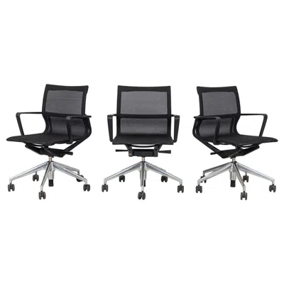 Pre-owned Vitra 2017  Physix Rolling Desk Chair By Alberta Meda In Black Mesh 3x Available