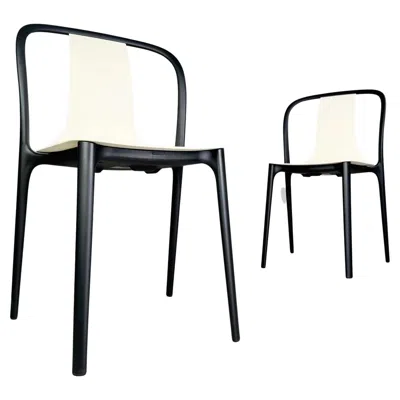 Pre-owned Vitra 2er Set  Stuhl Belleville Ronan Erwan Bouroullec Outdoor Creme In Black