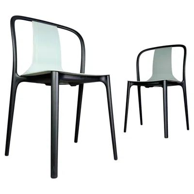 Pre-owned Vitra 2er Set  Stuhl Belleville Ronan Erwan Bouroullec Outdoor Moosgrau In Black