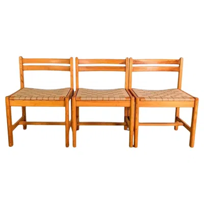 Pre-owned Vitra 3er Set Asserbo Stühle Borge Morgensen Roland Wilhelmsson In Orange