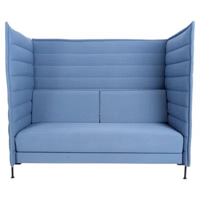 Pre-owned Vitra 4x Original  Alcove Highback Zweisitzer Sessel Blau Bürosofa In Purple
