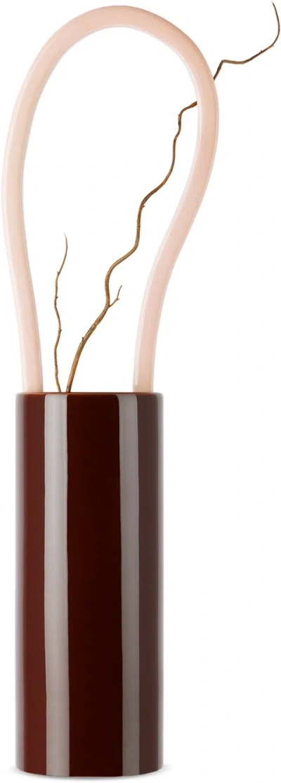Vitra Burgundy & Pink 'découpage' Vase In Boucle