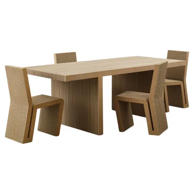 Pre-owned Vitra Frank Gehry 1970s Cardboard Dining Set For . In Brown