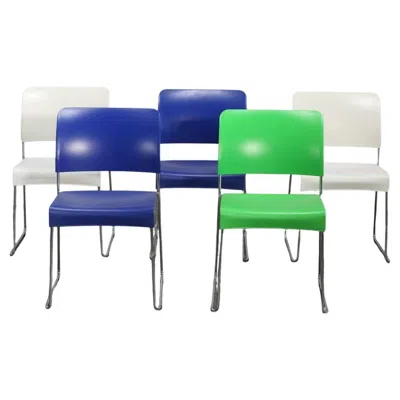 Pre-owned Vitra Hal Sledge Chairs By Jasper Morrison, Set Of Five In Blue