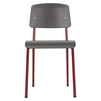 Pre-owned Vitra Jean Prouve For  Standard Sp Dining Chairs In Japanese Red W/ Plastic Seat