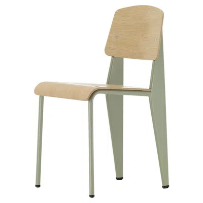 Pre-owned Vitra Jean Prouvé Standard Chair In Natural Oak And Gray Metal For