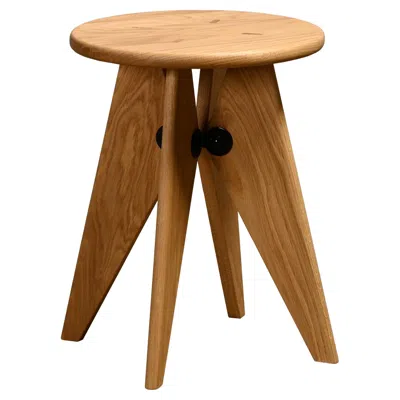 Pre-owned Vitra Jean Prouvé Tabouret Solvay / Bois Stool In Solid Natural Oak For  In Brown