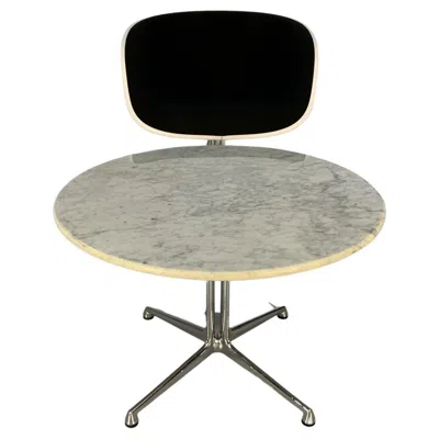 Pre-owned Vitra “la Fonda” Eames Chair & Marble Table In Black Hopsack