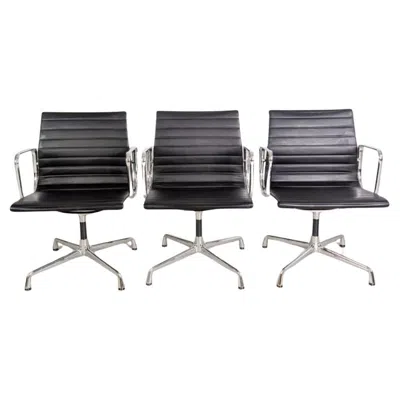 Pre-owned Vitra Original 1x  Charles & Ray Eames Stuhl Ea 108 Leder Schwarz In Black