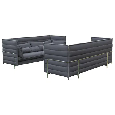 Pre-owned Vitra Pair Of Ronan & Erwan Bouroullec For  3-seat Alcove Sofa In Volo Mid-grey In Black