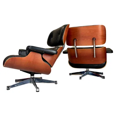 Pre-owned Vitra Set Of Two  671 Lounge Chairs By Charles And Ray Eames In Brown