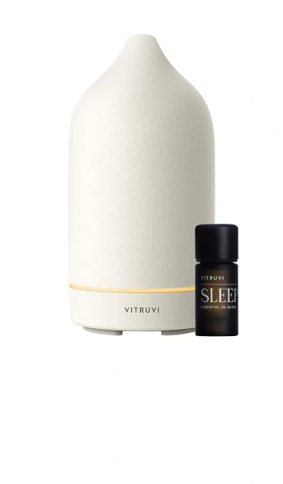 Vitruvi Stone Diffuser Sleep Bundle In White