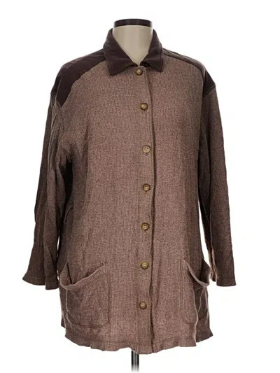 Pre-owned Vittadini Cardigan Sweater In Brown