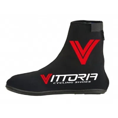 Vittoria Unisex Neoprene Shoe Covers In Black In Red
