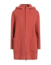 Vittorialata Woman Coat Coral Size 10 Virgin Wool, Polyamide