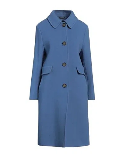 Vittorialata Woman Coat Pastel Blue Size 6 Wool, Polyamide, Cashmere