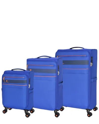 Vittorio E-lite 3pc Expandable Softside Luggage Set In Blue