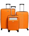 VITTORIO VITTORIO FLORENCE 3PC SPINNER LUGGAGE SET WITH BUILT-IN USB PORT