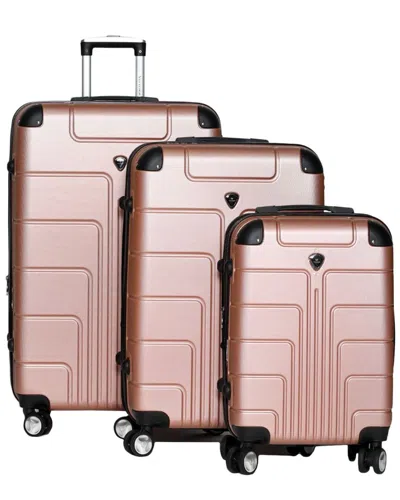 Vittorio Picco 3pc Expandable Spinner Luggage Set In Gold