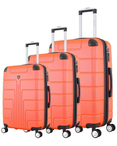 Vittorio Picco 3pc Expandable Spinner Luggage Set In Orange