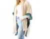 Viv & Lou Preppy Stripe Lindsey Ruana Wrap In Cream/red/green