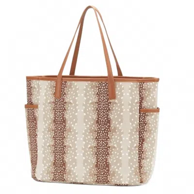 Viv & Lou Women's Fawn Deer Print Hayden Tote In Brown Cream In Multi