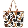 Viv & Lou Women's Herd That Cow Print Hayden Tote In Brown Cream In Multi