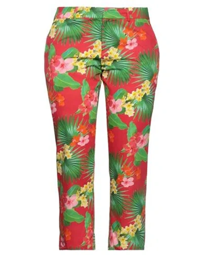 Viva Aviva Woman Pants Red Size 8 Cotton