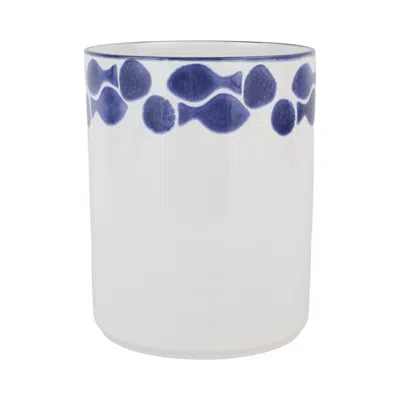 Viva By Vietri Santorini Fish Waste Basket In Blue