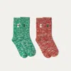 Vivaia 2 Pairs Holiday Socks - Snowman & Tree In Multi