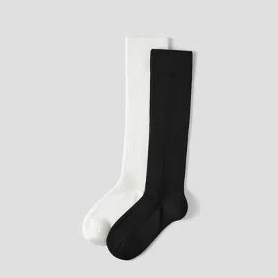 Vivaia 2-pair Over-the-calf Ribbed Socks (luis)|white + Black| In Multi