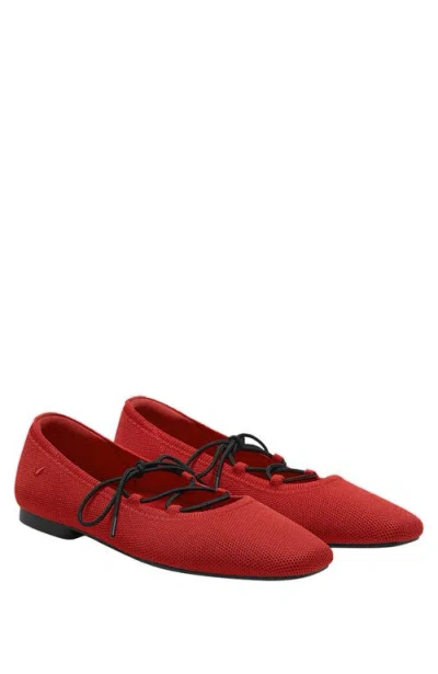 Vivaia 3 Laces Included Square-toe Lace-up Mary Janes In Red