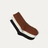 Vivaia 3-pair Cozy Fleece-lined Thermal Socks In Brown