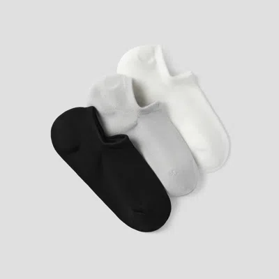 Vivaia 3-pair No-show Socks (kira)|white + Black + Light Grey| In Multi