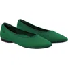 Vivaia Pointed-toe Ballet Flats In Forest Green