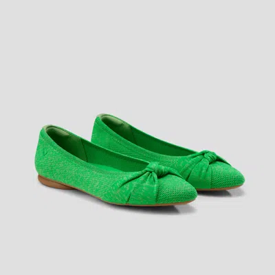 Vivaia Almond-toe Knotted Flats (bibi) In Green