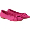 Vivaia Knotted Water Resistant Almond Toe Flat In Pink