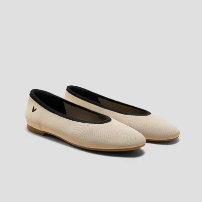 Vivaia Almond-toe Nude Flats (nubia) In Black