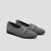 Vivaia Almond-toe Penny Loafers (eloise) In Gray