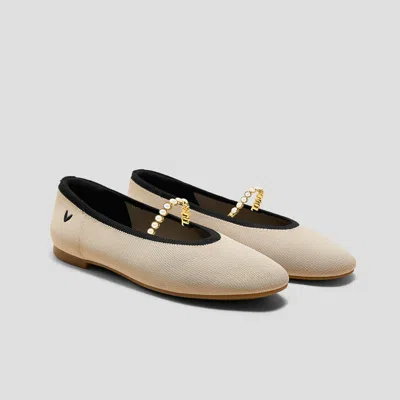 Vivaia Almond-toe Pressure-free Flats (nubia) + Pearl Chains In Multi