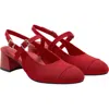Vivaia Almond-toe Slingback Mary-jane Sandals In Red